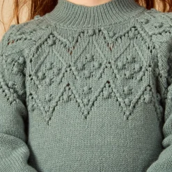 Robe manches longues en tricot uni pour bébé fille