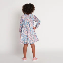 Robe manches longues à fleurs pour fille