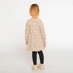Robe manches longues imprimées fleurs plates pour bébé fille