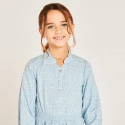 Robe manches longues imprimé fleurs pour fille