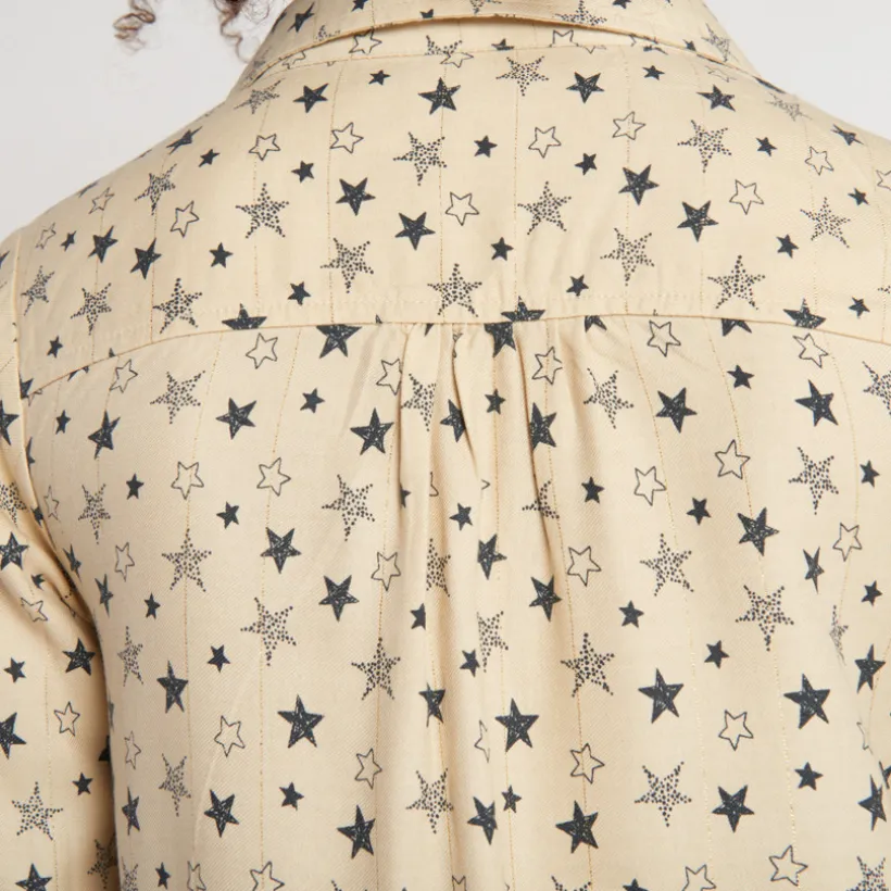 Robe manches longues imprimé étoiles pour fille