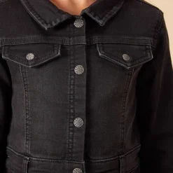 Robe manches longues uni effet chemise pour fille