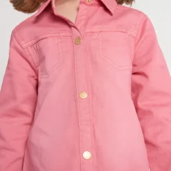 Robe manches longues uni en denim pour fille