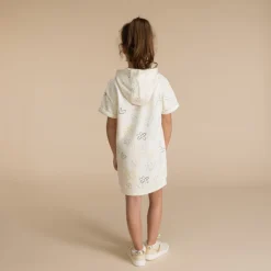 Robe molleton à capuche imprimé fantaisie pour fille