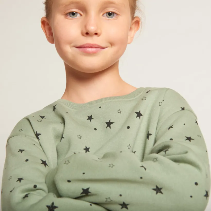 Robe molleton imprimé étoiles pour fille