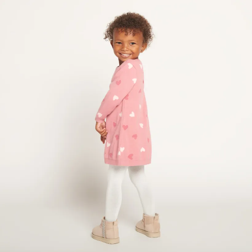 Robe pull en tricot motifs fantaisie pour bébé fille