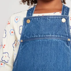 Robe salopette en denim pour fille