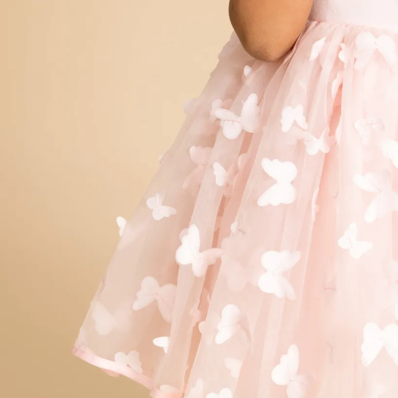 Robe sans manches avec papillons en relief pour bébé fille