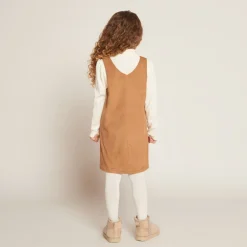 Robe sans manches doublée effet daim pour fille