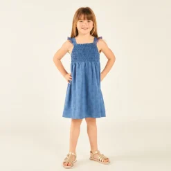 Robe sans manches effet jean pour fille