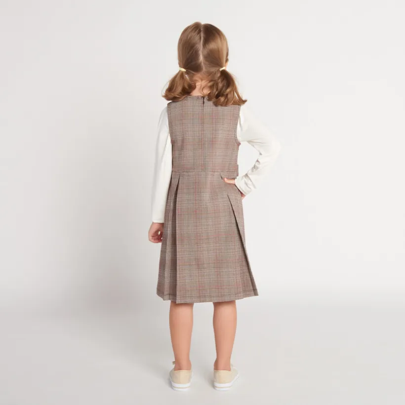Robe sans manches en toile à carreaux pour fille