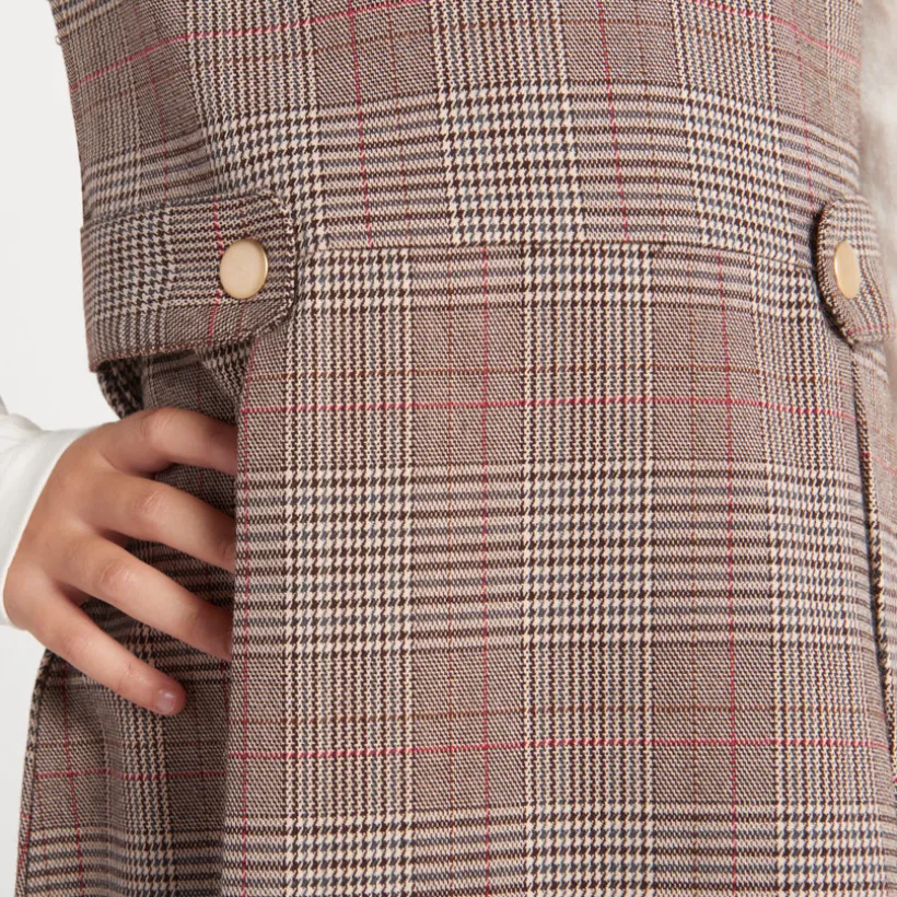 Robe sans manches en toile à carreaux pour fille