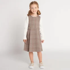 Robe sans manches en toile à carreaux pour fille