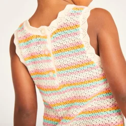 Robe sans manches en tricot pour bébé fille