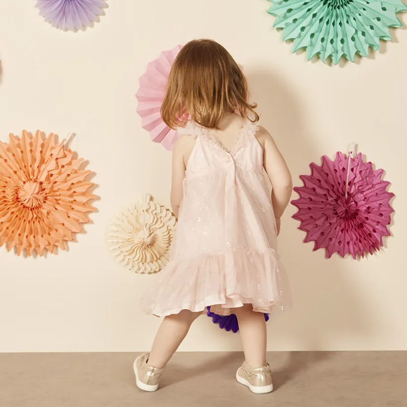 Robe sans manches en tulle imprimés papillons pour bébé fille