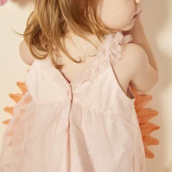 Robe sans manches en tulle imprimés papillons pour bébé fille