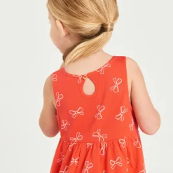 Robe sans manches imprimée nœuds pour bébé fille