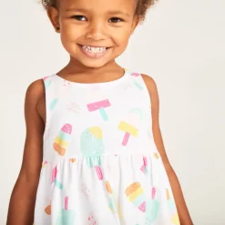 Robe sans manches imprimé fantaisie pour bébé fille