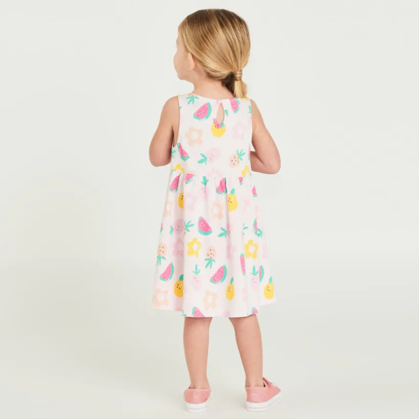 Robe sans manches imprimé fantaisie pour bébé fille