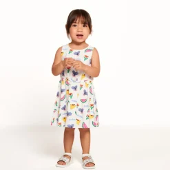 Robe sans manches imprimé fantaisie pour bébé fille