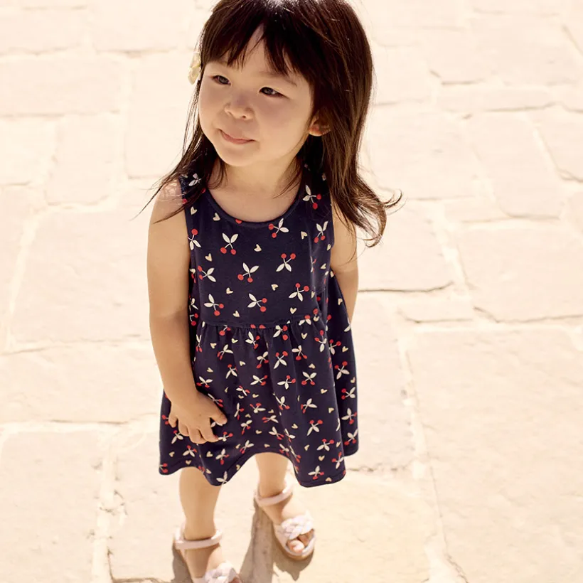 Robe sans manches imprimé fantaisie pour bébé fille