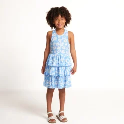 Robe sans manches imprimé fleuri pour fille