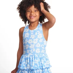 Robe sans manches imprimé fleuri pour fille