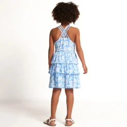 Robe sans manches imprimé fleuri pour fille