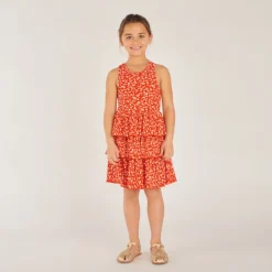 Robe sans manches imprimé fleuri pour fille