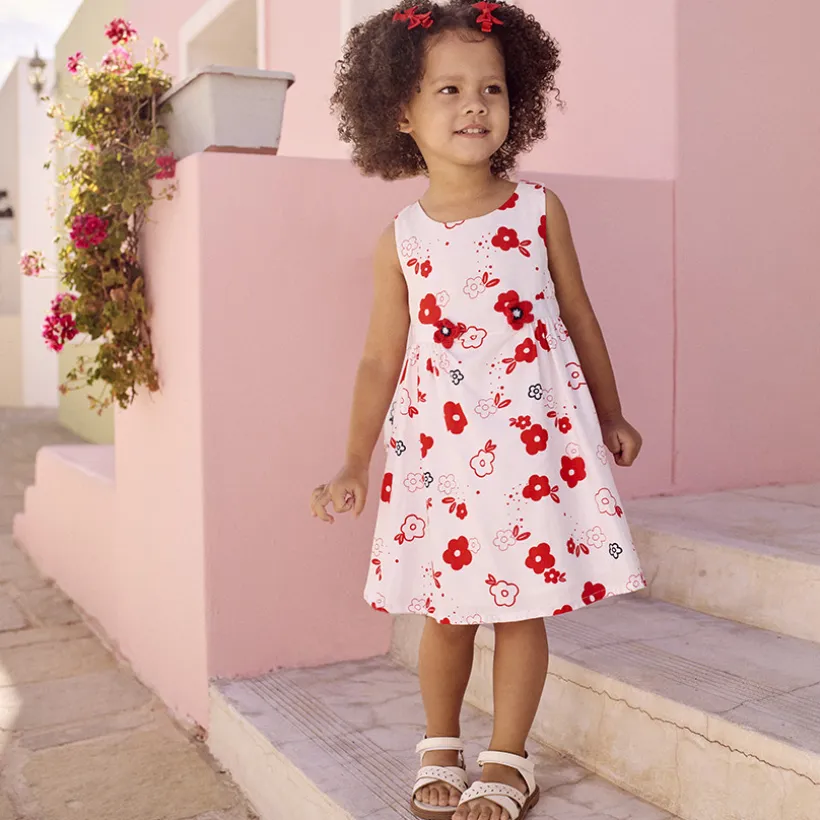 Robe sans manches imprimé fleurs pour bébé fille