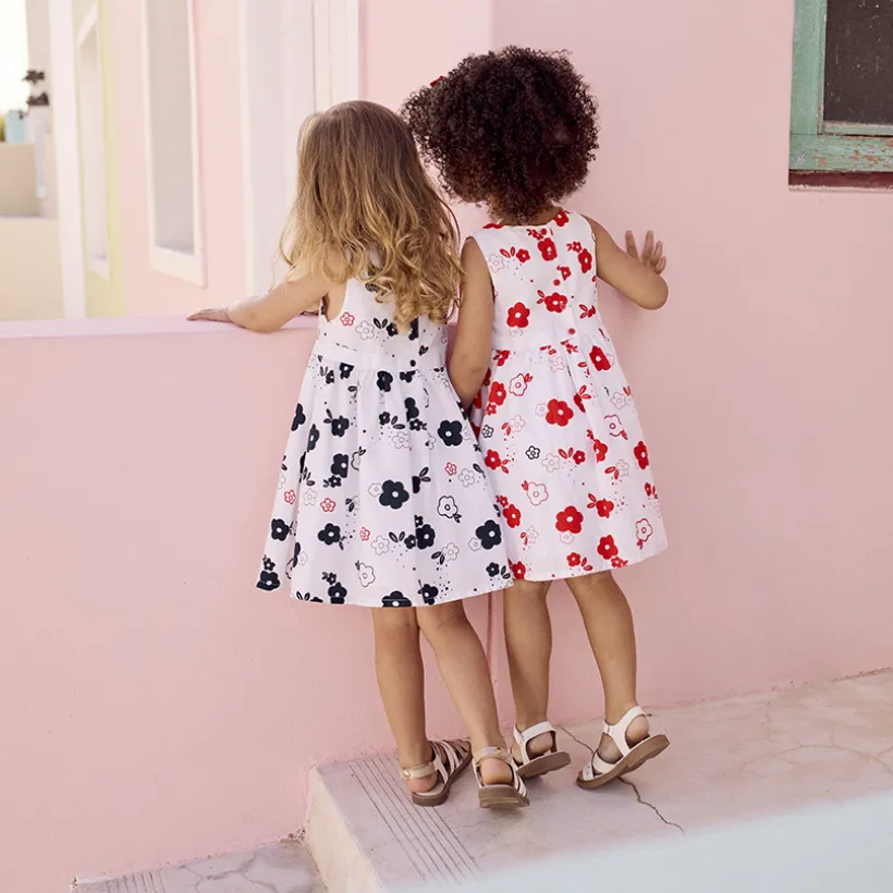 Robe sans manches imprimé fleurs pour bébé fille