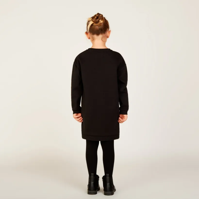 Robe sweat manches longues à strass pour fille