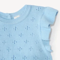 Robe tricot 2-en-1 imprimé myrtilles pour bébé fille