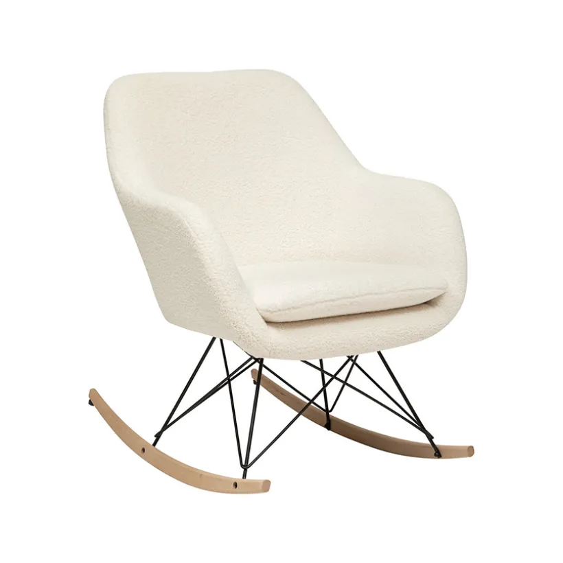 Rocking-chair effet bouclettes Olmeto blanc