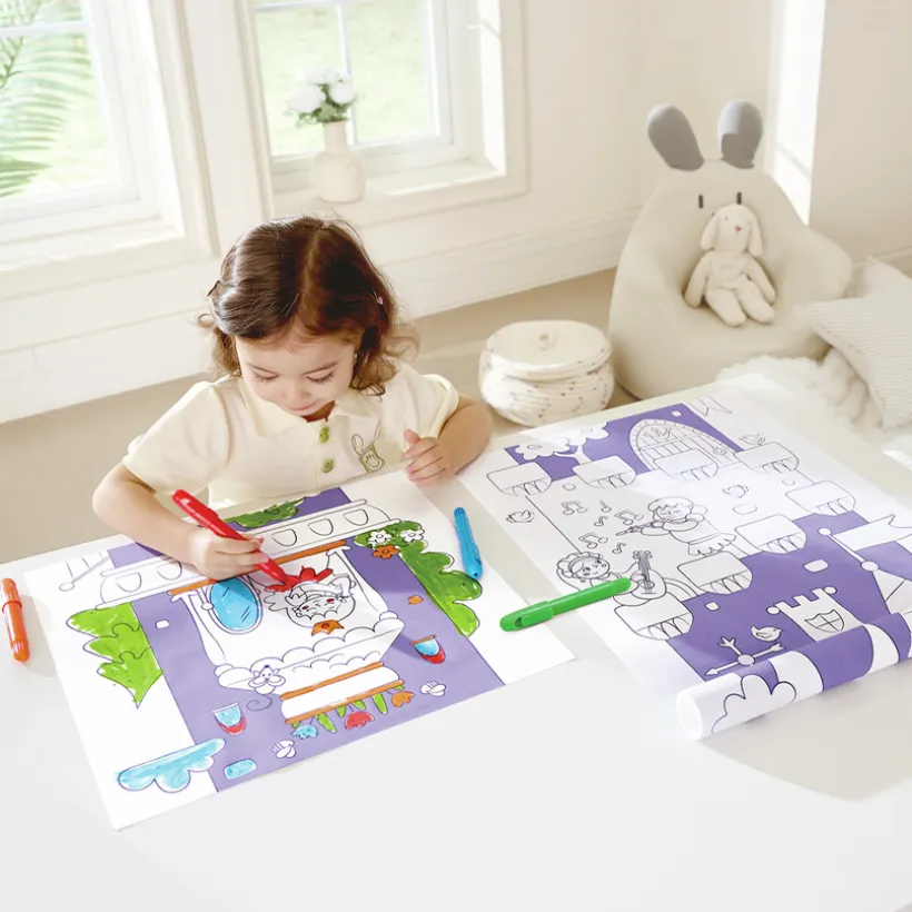 Rouleau à dessin 5m avec feutres Château fort