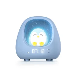 Réveil avec veilleuse Snow le pingouin bleu