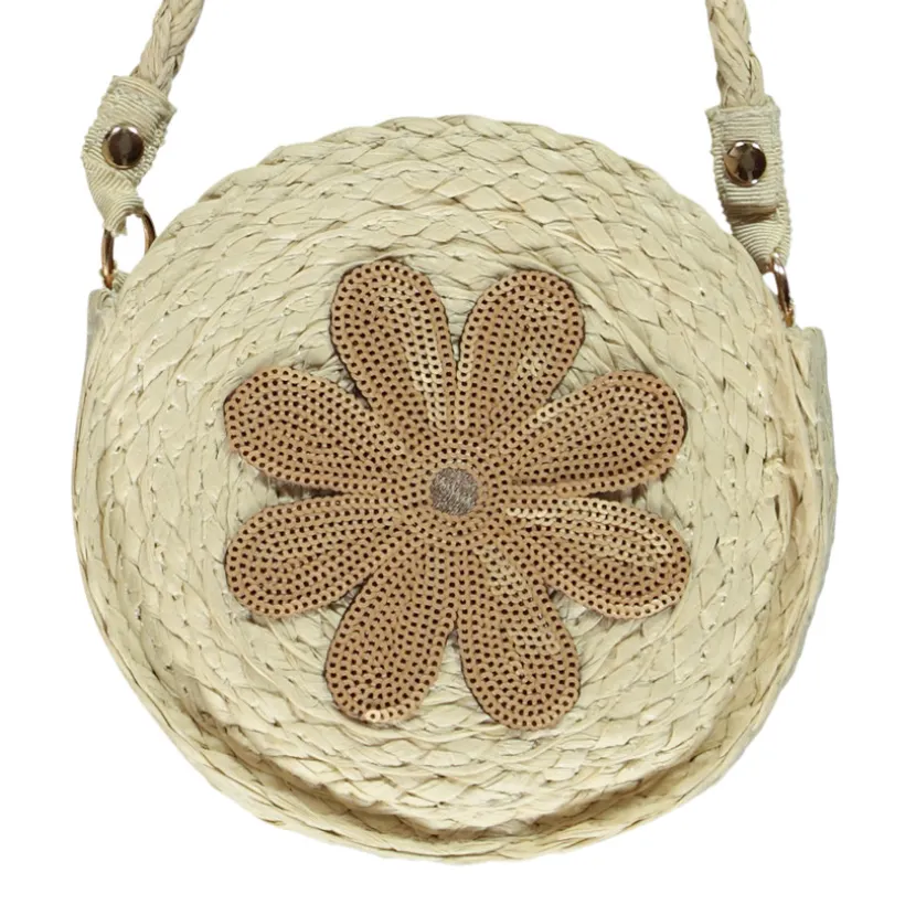 Sac bandoulière effet tressé avec fleur en sequins pour fille