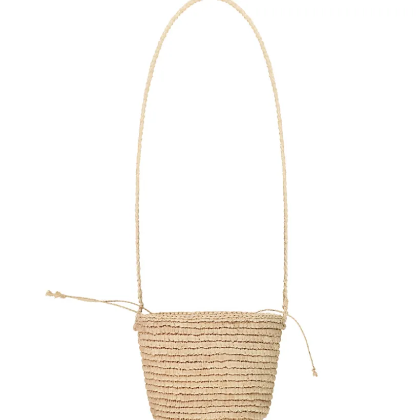 Sac bandoulière en raphia tressé avec fermeture pour fille