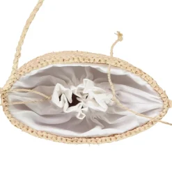 Sac bandoulière en raphia tressé avec fermeture pour fille