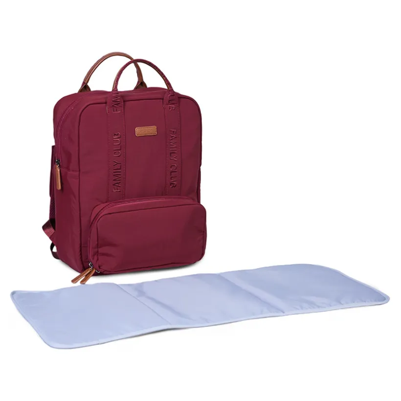 Sac à dos Family Club Signature + pochette + matelas à langer urban bordeaux