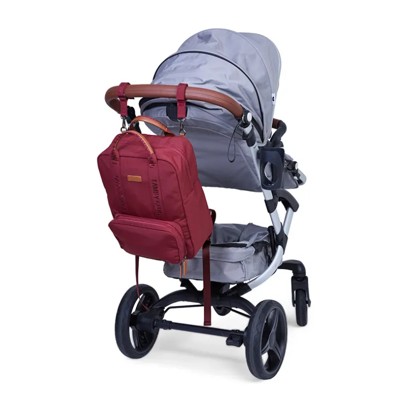 Sac à dos Family Club Signature + pochette + matelas à langer urban bordeaux