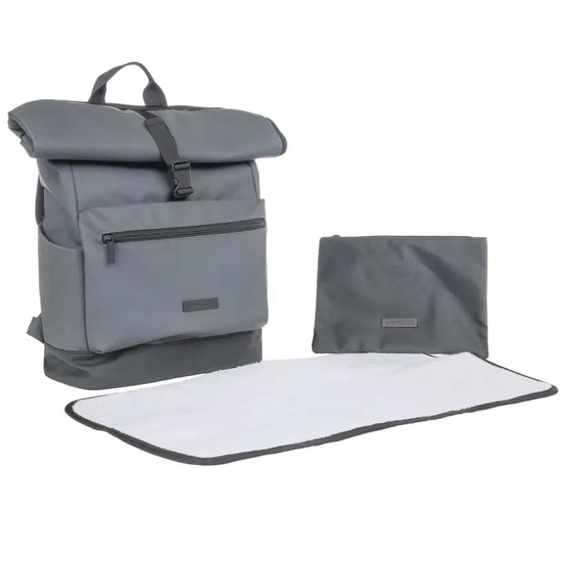 Sac à dos à langer Boston + Tapis à langer - Gris