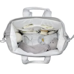 Sac à dos à langer Little Bloom Vichy Gris