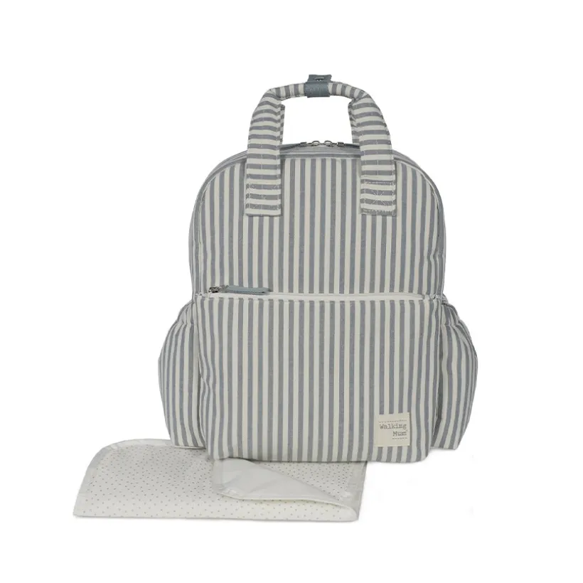 Sac à dos à langer Praliné à rayures - Matcha