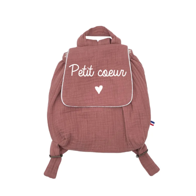 Sac à dos Petit coeur - Vieux rose