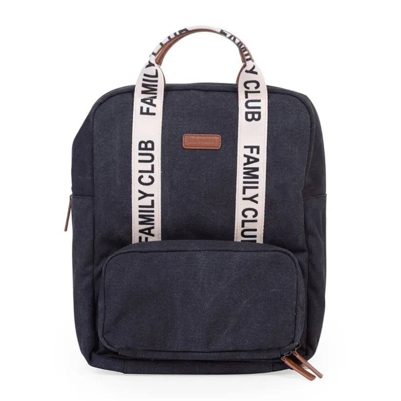 Sac à dos signature + pochette + matelas à langer Family Club noir