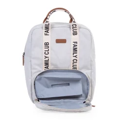 Sac à dos signature + pochette + matelas à langer Family Club écru
