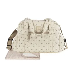 Sac à langer avec tapis imprimé Mimosa vert