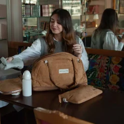 Sac à langer doudoune caramel
