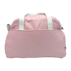 Sac à langer en lin "La vie est belle en famille" rose